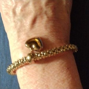 Bracelet with Heart Charm, Rose Gold, NEW